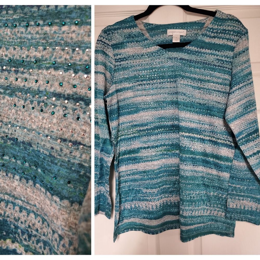 Medium shirt with small sequins 3/4 sleeves